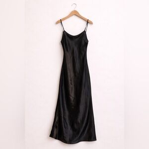 Victoria’s Secret Black Satin Slip Dress | Vintage Lingerie Nightgown